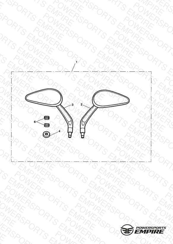 Teardrop Style Mirrors Kit, Drilled