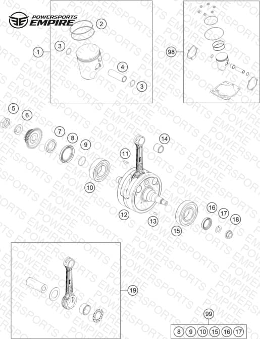 CRANKSHAFT, PISTON