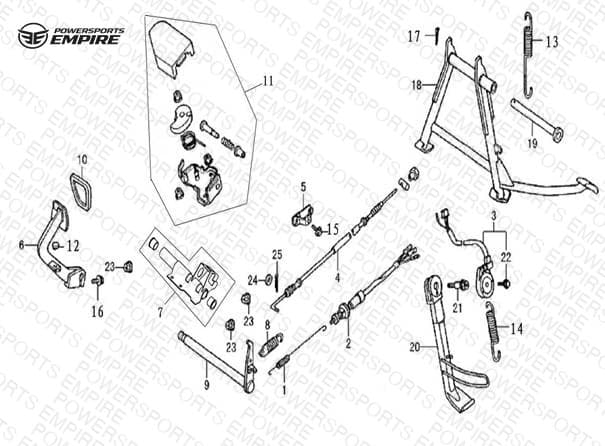 F03 — BRAKE PLATE & MAIN STAND