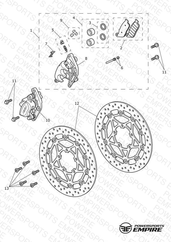 Front Brake Caliper & Discs