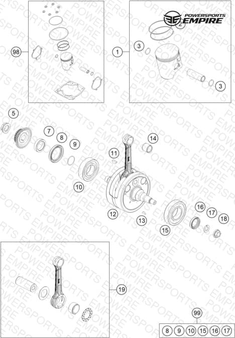 CRANKSHAFT, PISTON