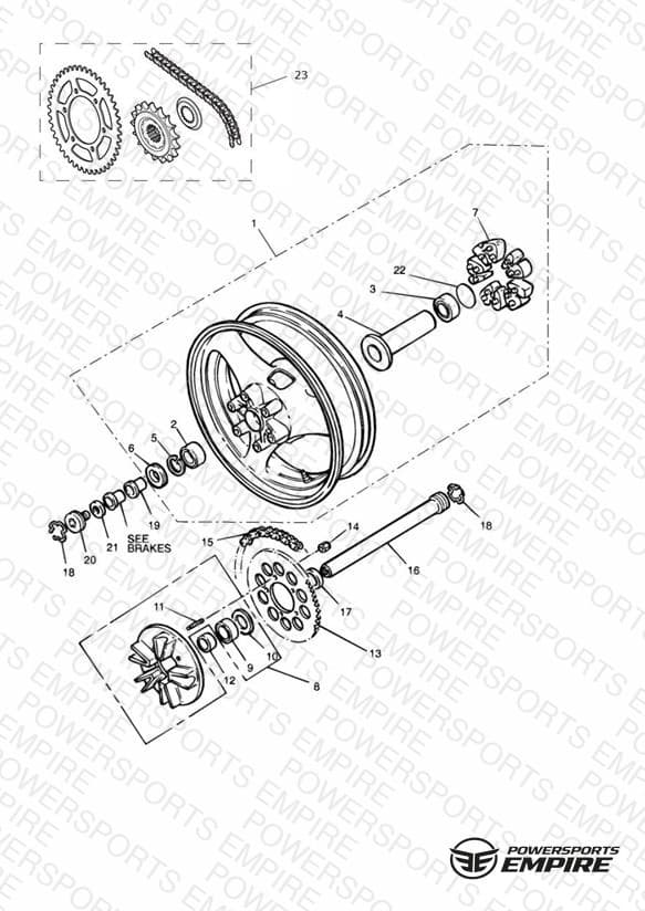 Rear Wheel/Final Drive 900cc Model