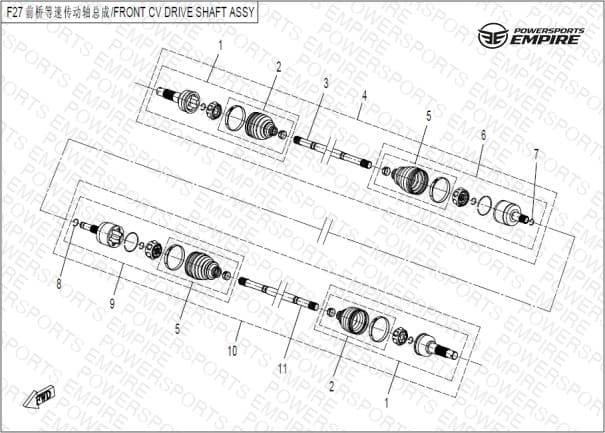 F27 — FRONT CV DRIVE SHAFT ASSY.