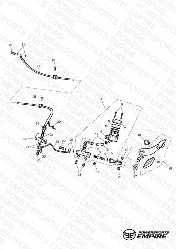 Rear Brake Master Cylinder, Reservoir & Pedal