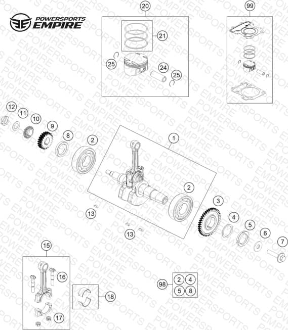 CRANKSHAFT, PISTON