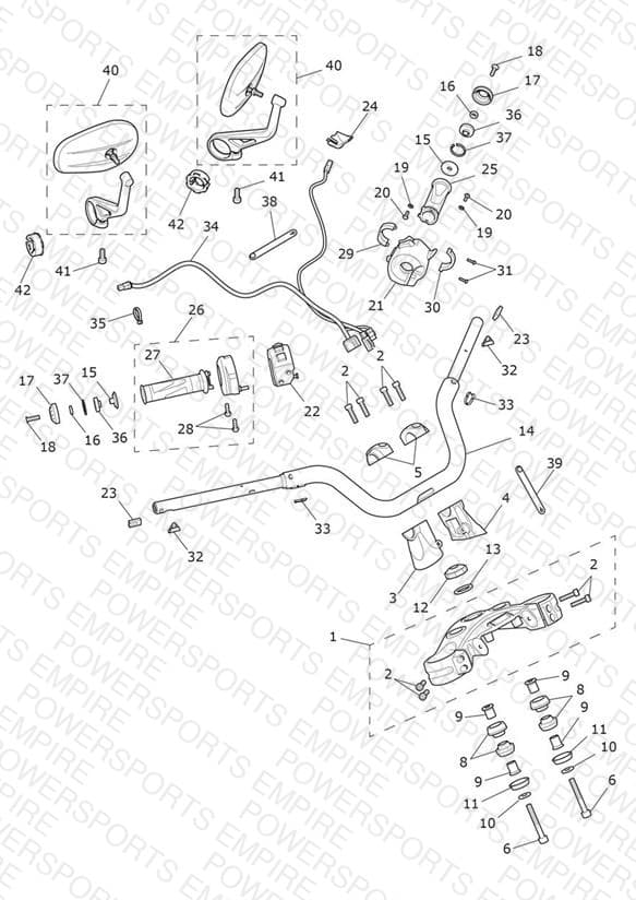 Handlebars, Upper Yoke & Mirrors