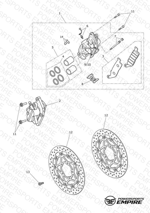 Front Brake Caliper & Discs
