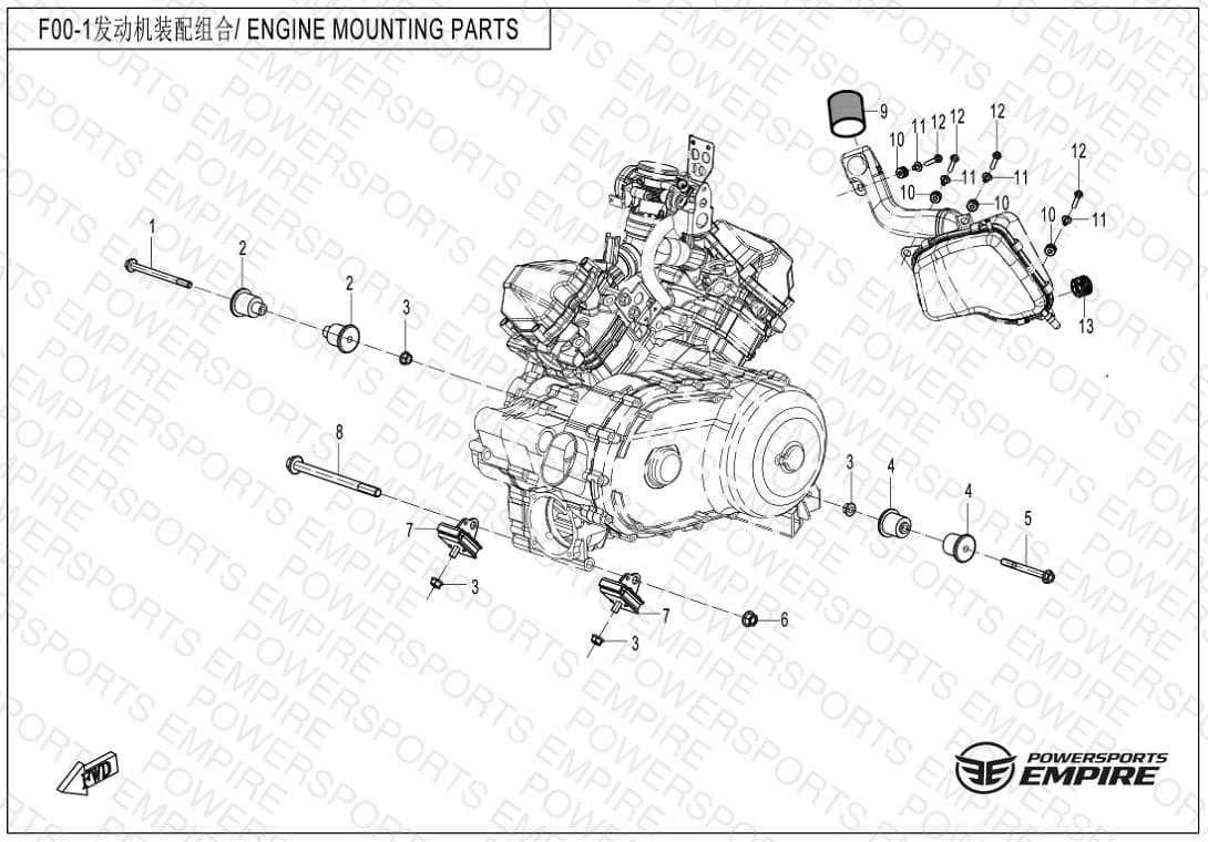 F00-1 — ENGINE MOUNTING PARTS