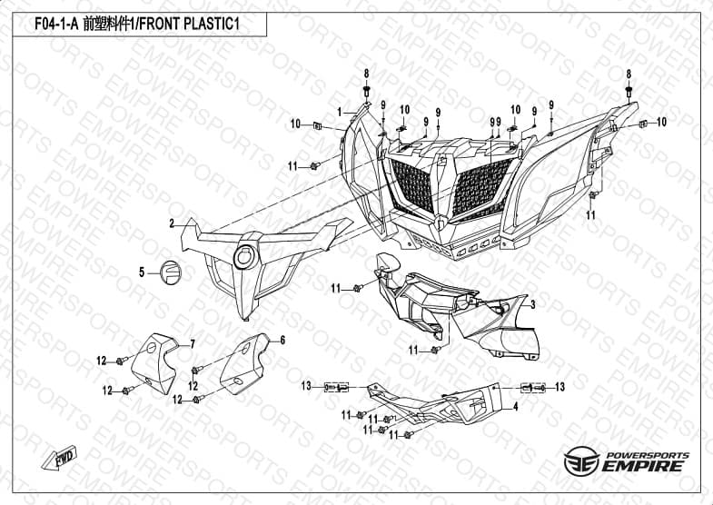 F04-1-A — FRONT PLASTICS 1(WITHOUT COVER, WINCH)