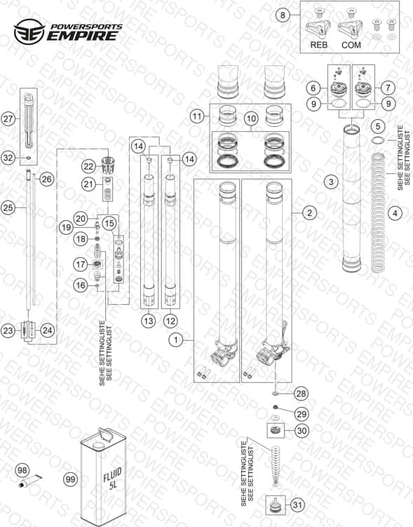 FRONT FORK DISASSEMBLED