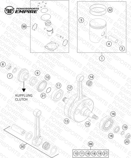 CRANKSHAFT, PISTON