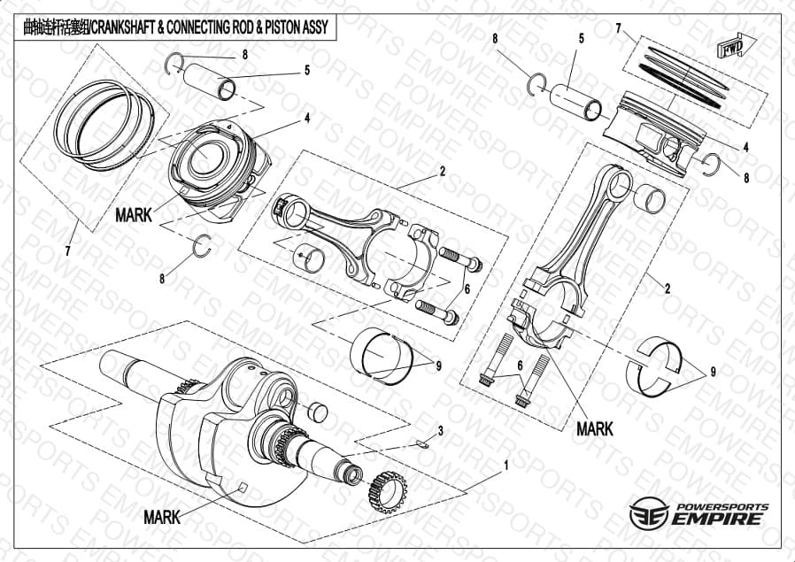 E04 — CRANKSHAFT & CONNECTING ROD & PISTON ASSY.