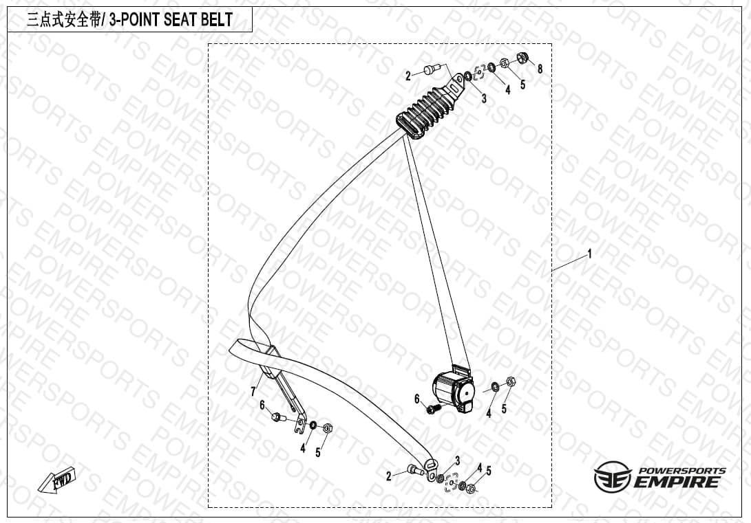 F34-1-V2 — 3-POINT SEAT BELT, DRIVER